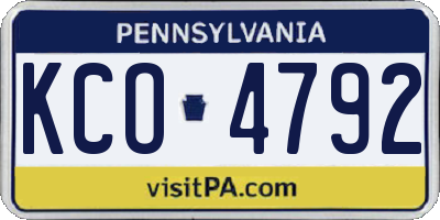 PA license plate KCO4792