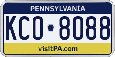 PA license plate KCO8088