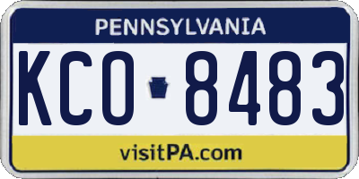 PA license plate KCO8483