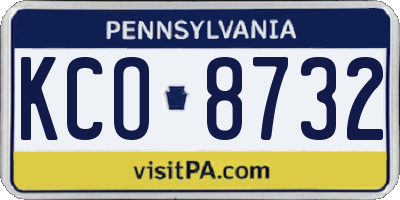 PA license plate KCO8732