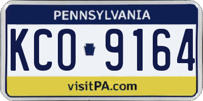 PA license plate KCO9164