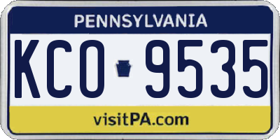 PA license plate KCO9535