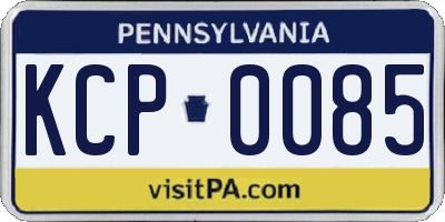 PA license plate KCP0085