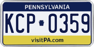 PA license plate KCP0359