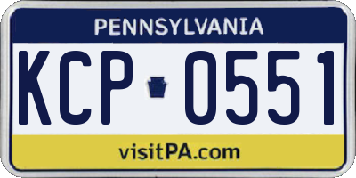 PA license plate KCP0551