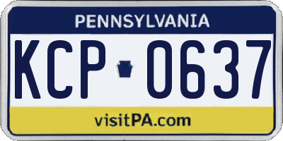 PA license plate KCP0637