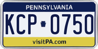 PA license plate KCP0750