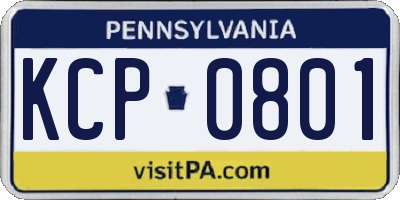 PA license plate KCP0801