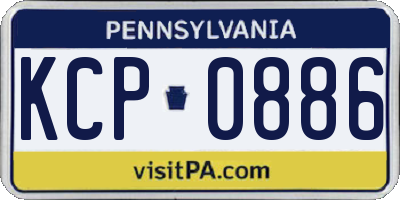 PA license plate KCP0886