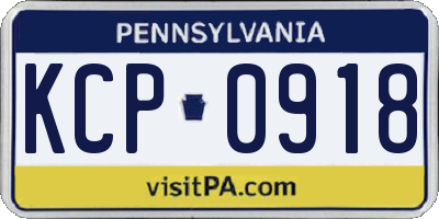 PA license plate KCP0918