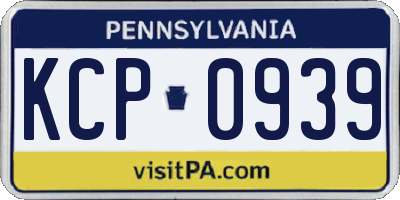 PA license plate KCP0939