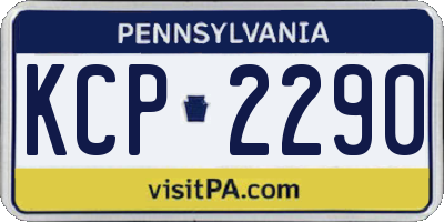 PA license plate KCP2290