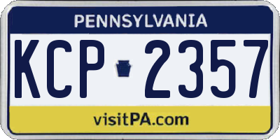 PA license plate KCP2357