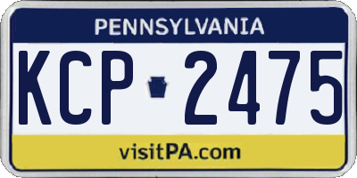 PA license plate KCP2475