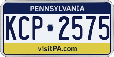 PA license plate KCP2575