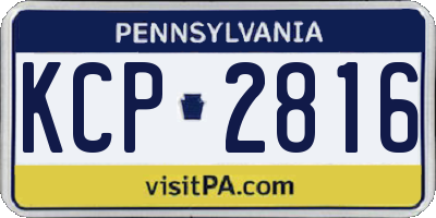 PA license plate KCP2816
