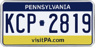 PA license plate KCP2819