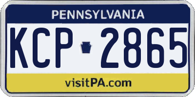 PA license plate KCP2865