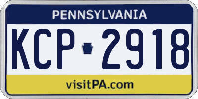 PA license plate KCP2918