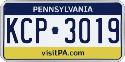 PA license plate KCP3019