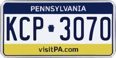 PA license plate KCP3070