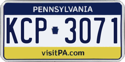 PA license plate KCP3071