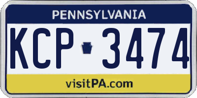 PA license plate KCP3474
