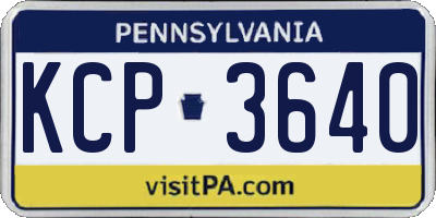 PA license plate KCP3640