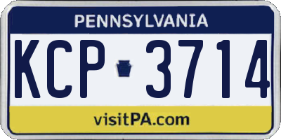 PA license plate KCP3714