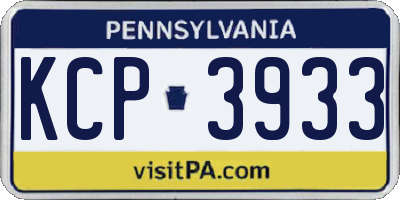 PA license plate KCP3933
