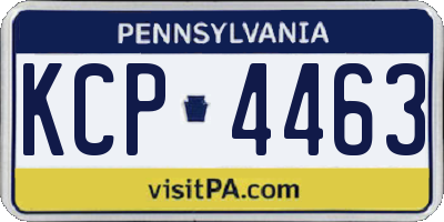PA license plate KCP4463
