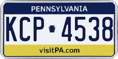 PA license plate KCP4538