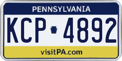 PA license plate KCP4892