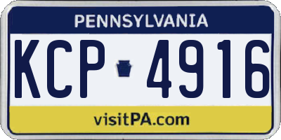 PA license plate KCP4916