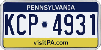 PA license plate KCP4931