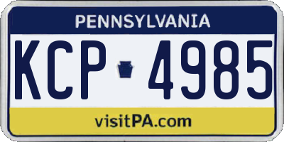 PA license plate KCP4985