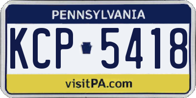 PA license plate KCP5418