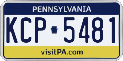 PA license plate KCP5481