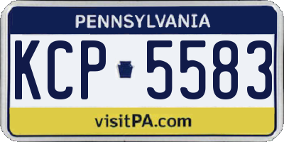 PA license plate KCP5583