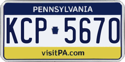 PA license plate KCP5670