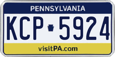 PA license plate KCP5924