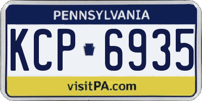 PA license plate KCP6935
