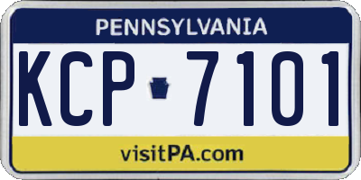 PA license plate KCP7101