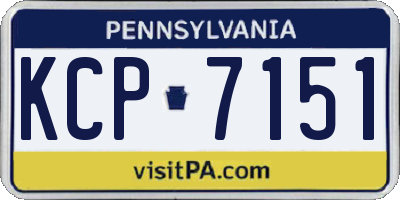 PA license plate KCP7151