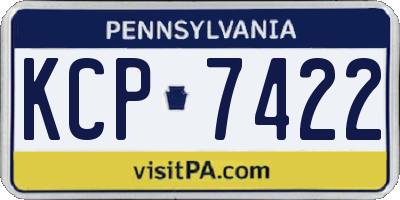 PA license plate KCP7422