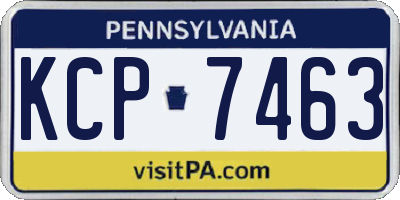 PA license plate KCP7463