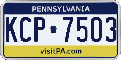 PA license plate KCP7503