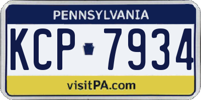 PA license plate KCP7934