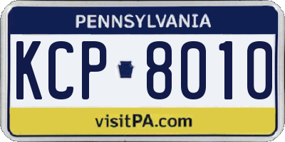 PA license plate KCP8010