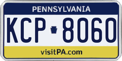 PA license plate KCP8060